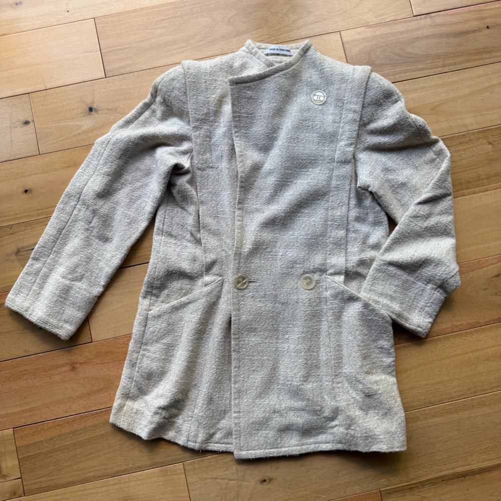 Vintage Gallery Cream Textured Coat‎ made in Hong Kong